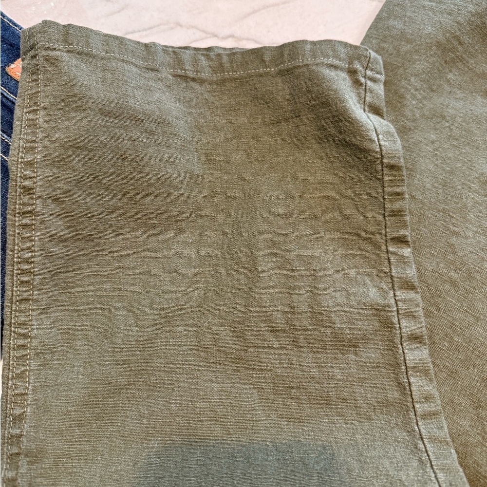 Beau Dawson Deep Olive Mid to High Rise Bootcut Lightweight Jeans - Picture 9 of 9